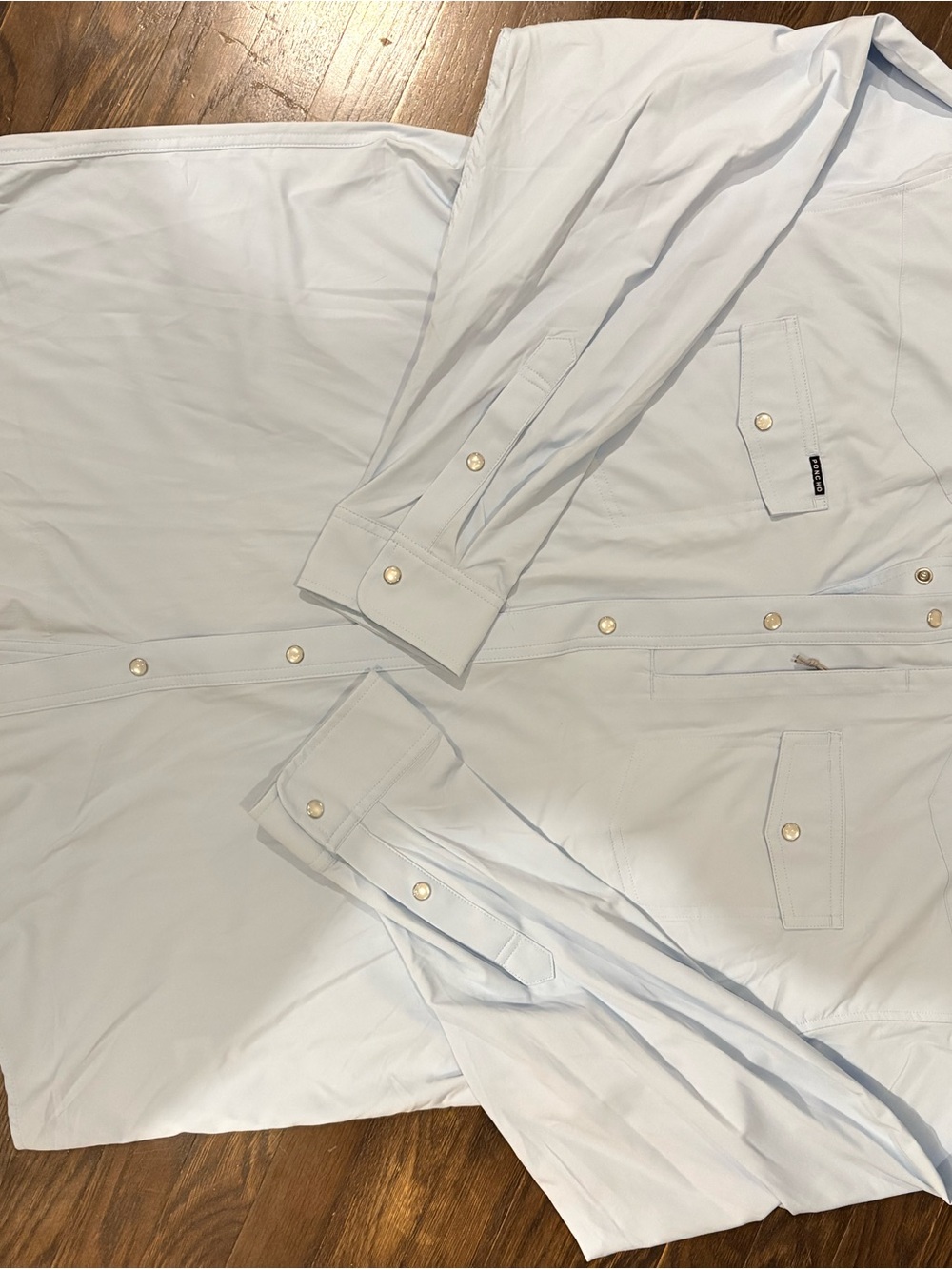 PONCHO Light Blue Men’s Button-Up Shirt
